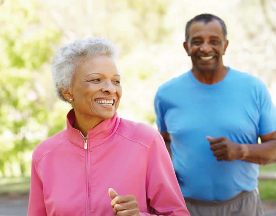 Smiling Older Couple Going for a Jog